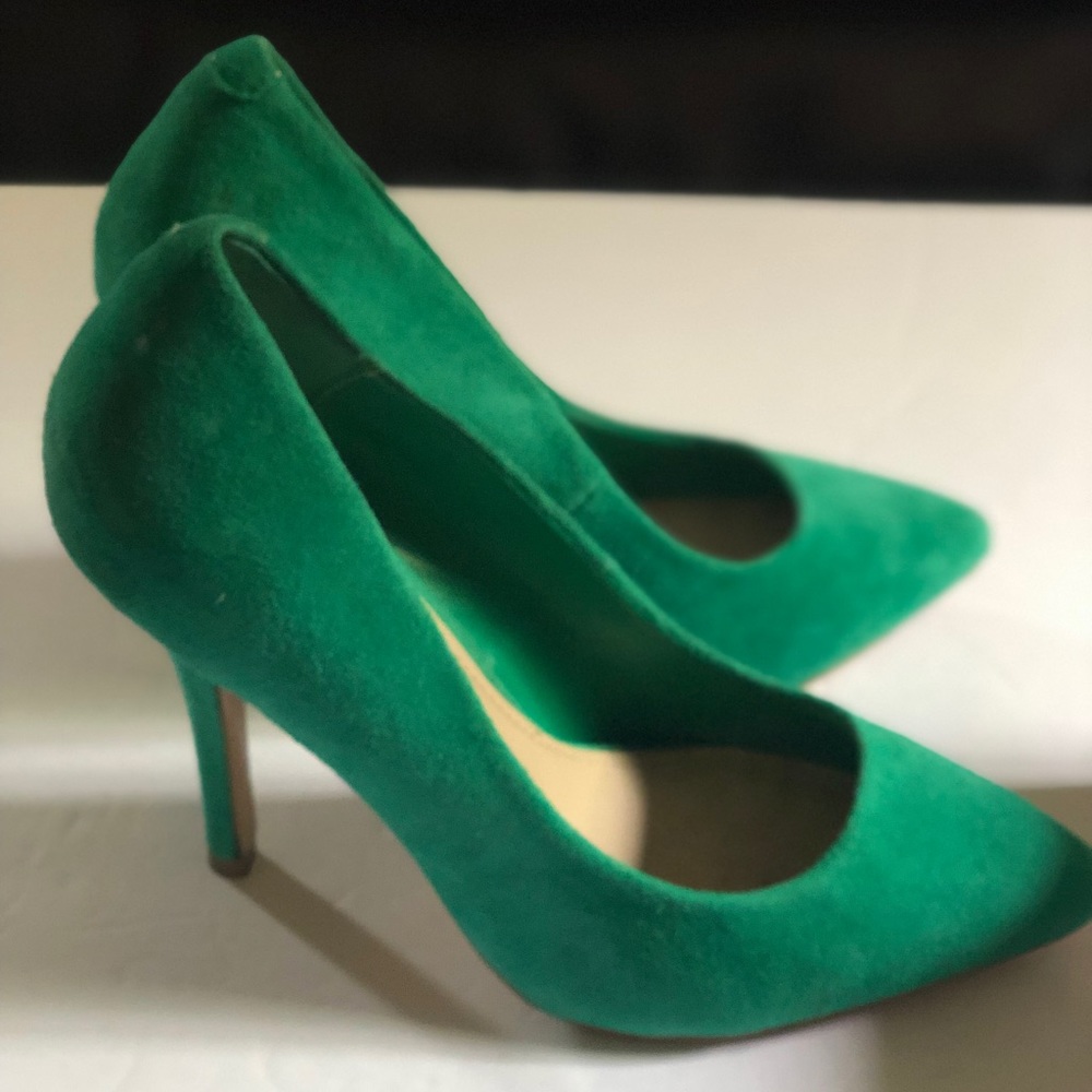 Green Suede Heels